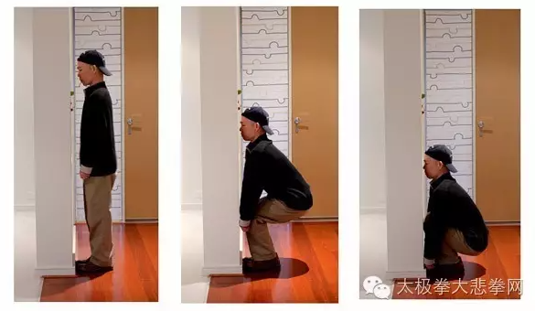 面壁蹲墙功---来源于杨氏太极拳门秘传的松腰法。